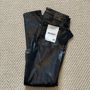 rag & bone Nina High-Rise skinny coated jeans. Color black. Size 28.